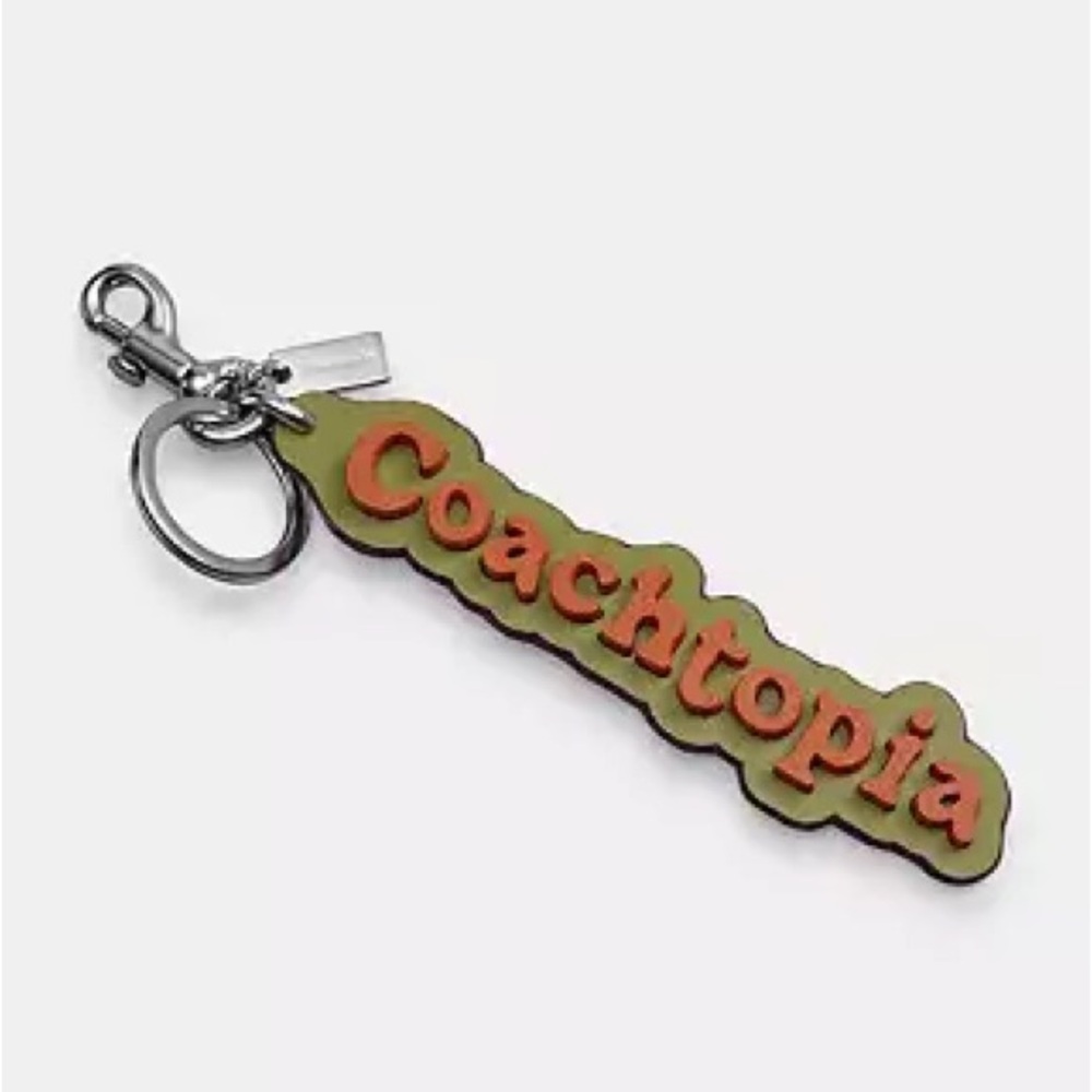 Coach Logo Bag Charm In Coachtopia Leather